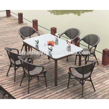 Aluminum fabric garden furniture bistro dining sets chair and table